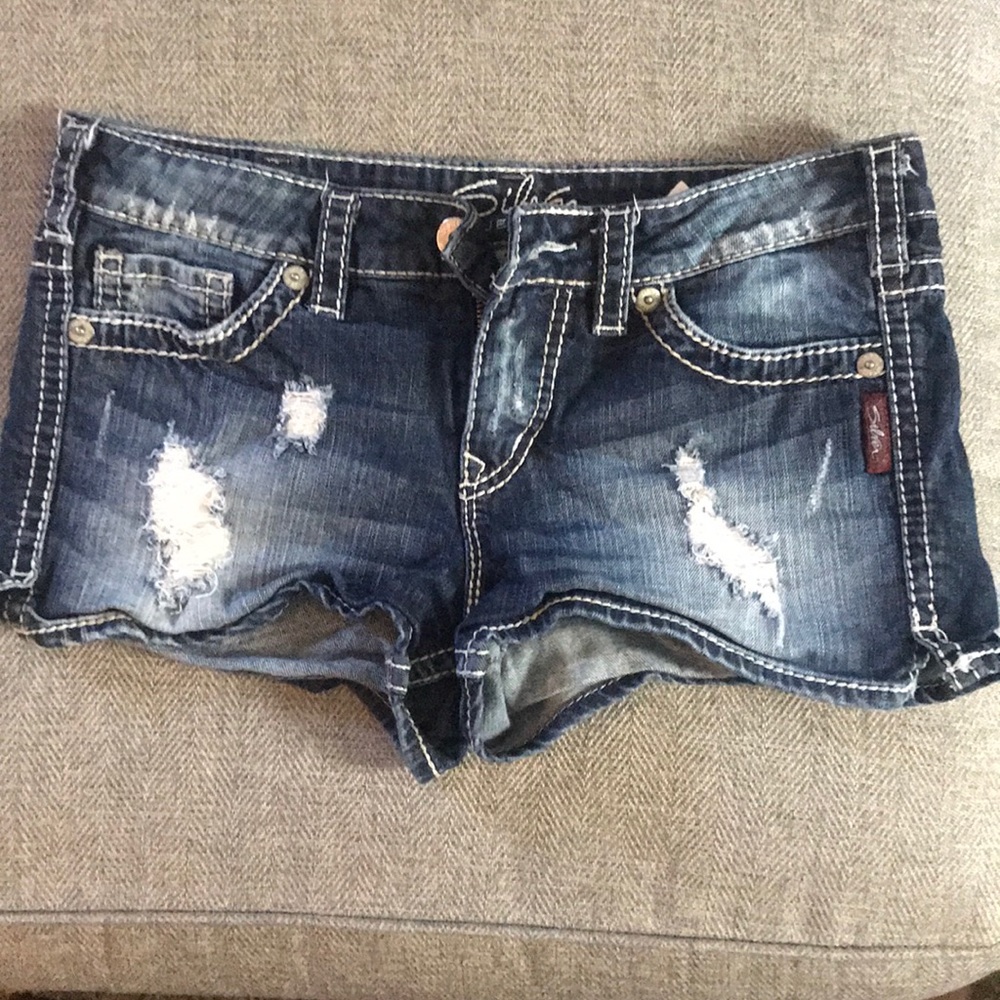 Silver Jean Shorts